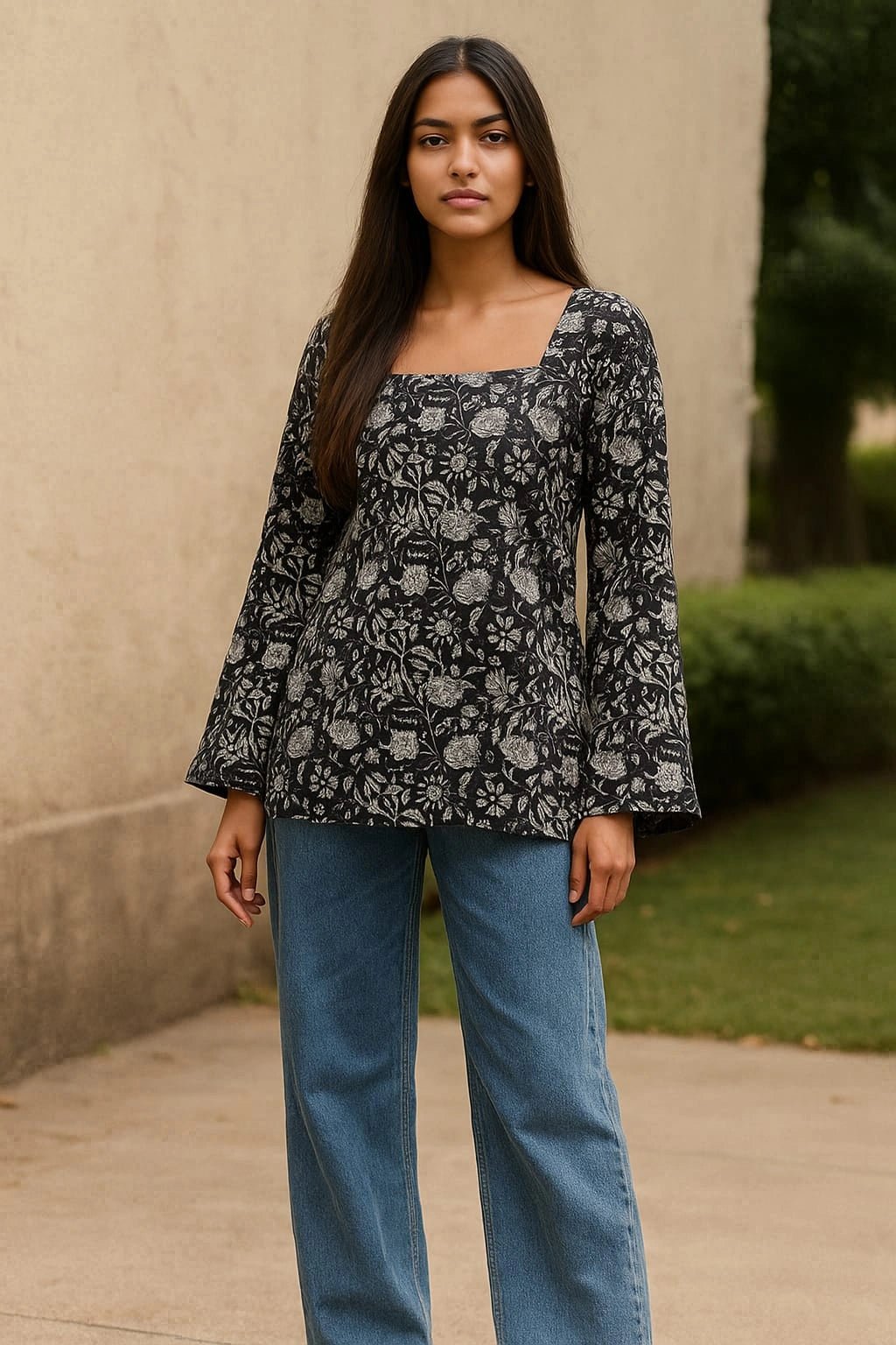 Chandrekha Rayon bell Sleeve Short Kurti - short kurti | Buy Online at Peethpankh