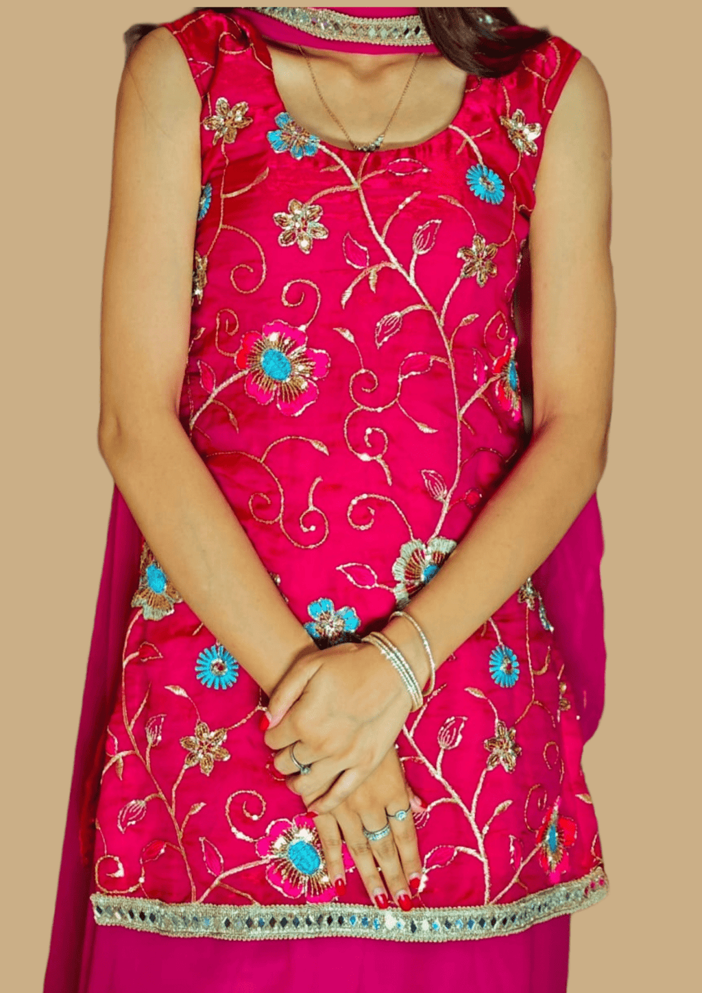 Elegant Rani Pink Sharara with Mirror Work Dupatta – Festive Ethnic Wear - sharara set | Buy Online at Peethpankh