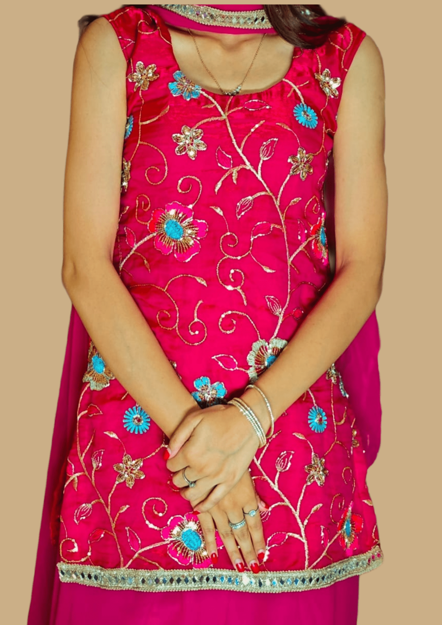 Elegant Rani Pink Sharara with Mirror Work Dupatta – Festive Ethnic Wear - sharara set | Buy Online at Peethpankh