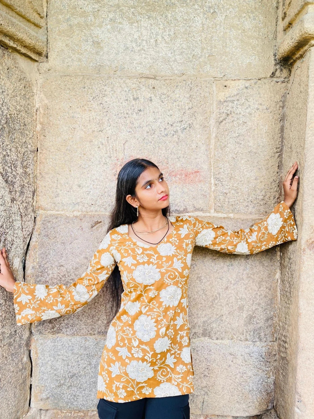 Madhurima Pure Cotton Full - Sleeve Short Kurti - short kurti | Buy Online at Peethpankh