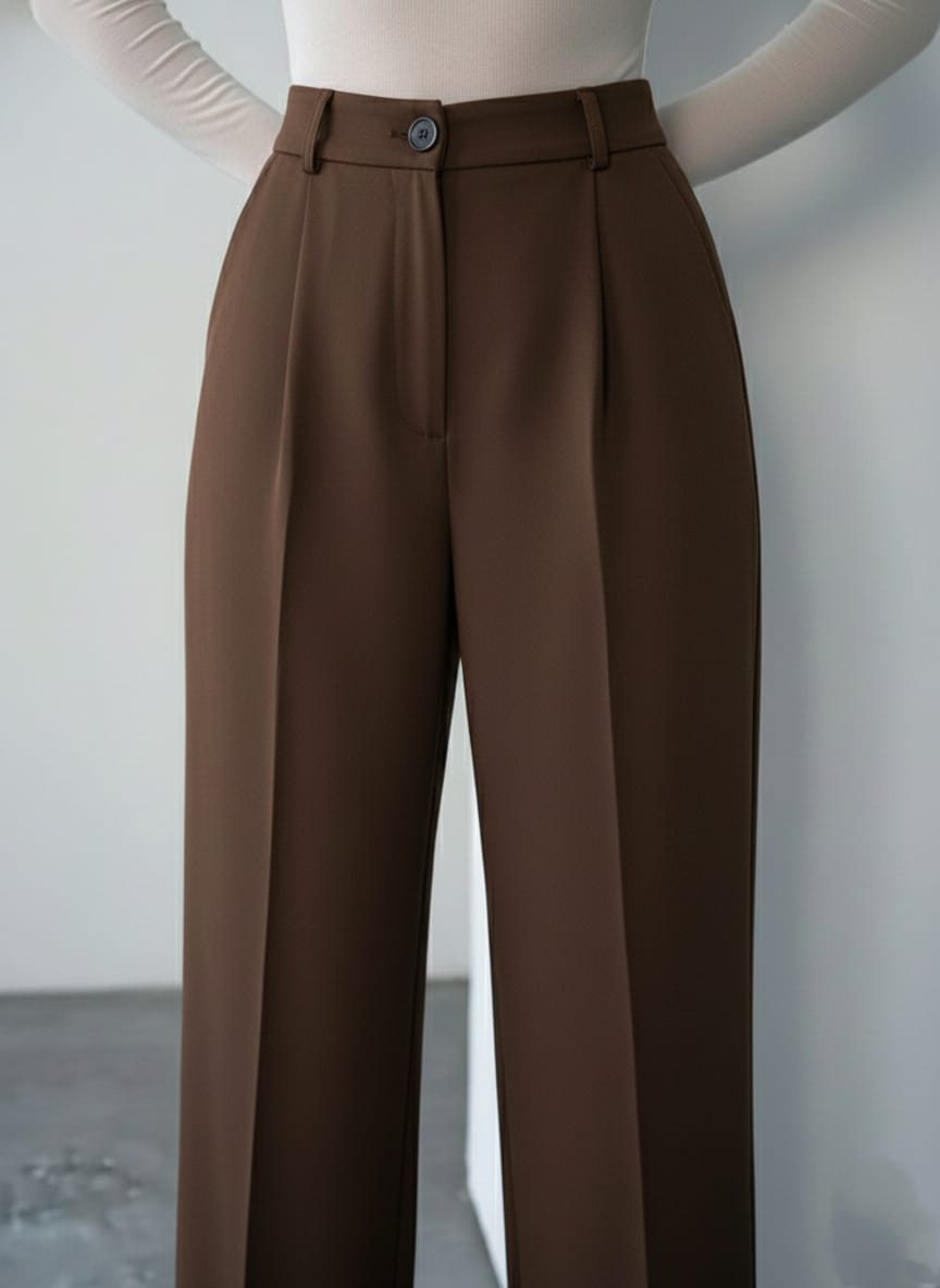 Peethpankh Cocoa Wide - Leg Pants - pent | Buy Online at PEETHPANKH
