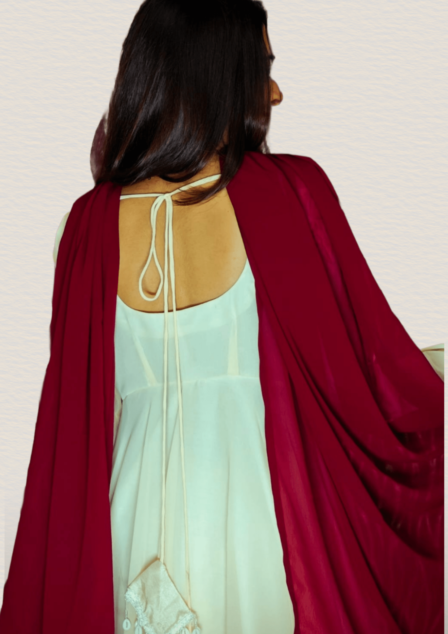 Peethpankh Elegant Off - White Floor - Length Anarkali Set with Plazo & Maroon Dupatta – Women’s Diwali Outfit - Anarkali suit set | Buy Online at Peethpankh