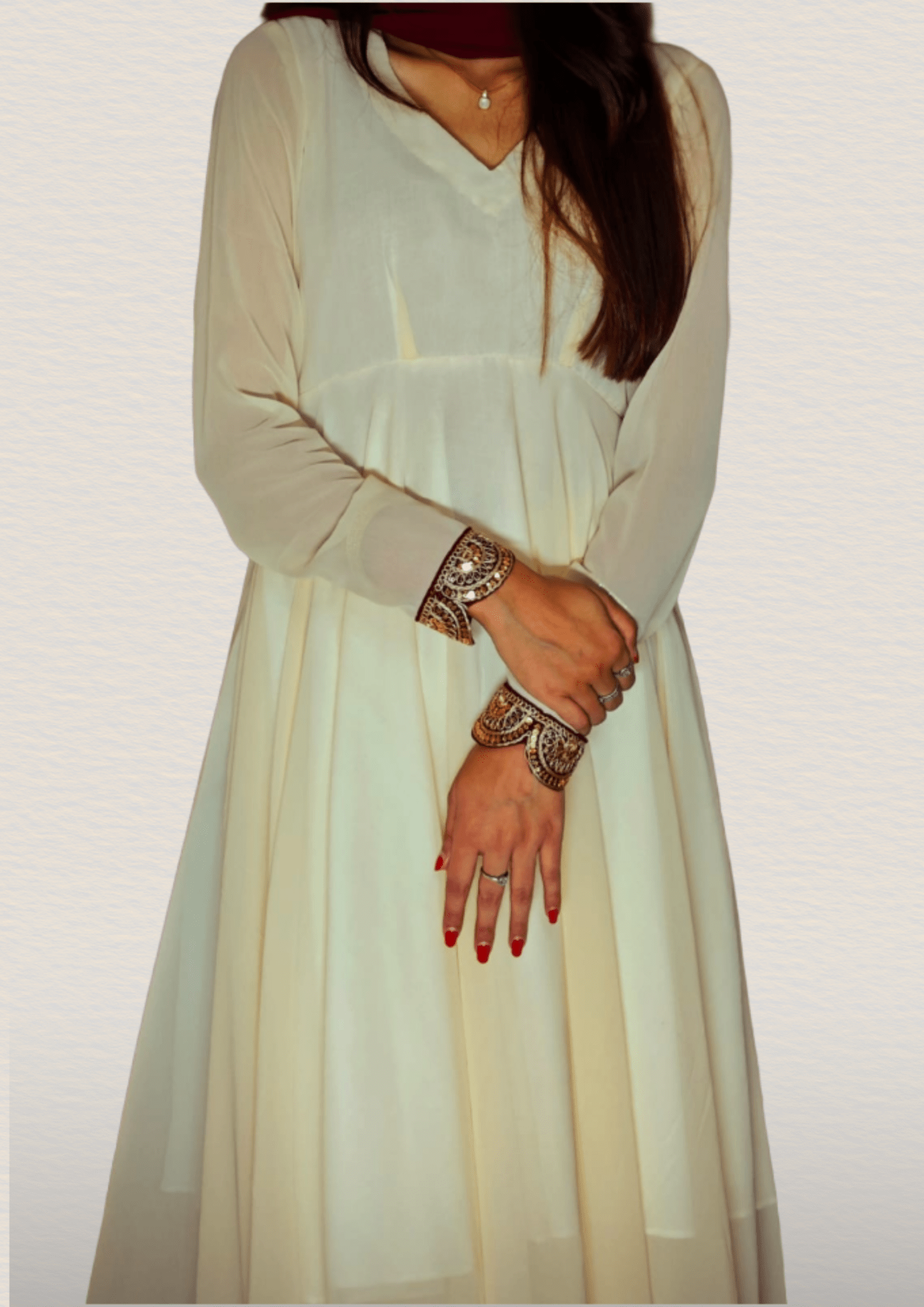 Peethpankh Elegant Off - White Floor - Length Anarkali Set with Plazo & Maroon Dupatta – Women’s Diwali Outfit - Anarkali suit set | Buy Online at Peethpankh