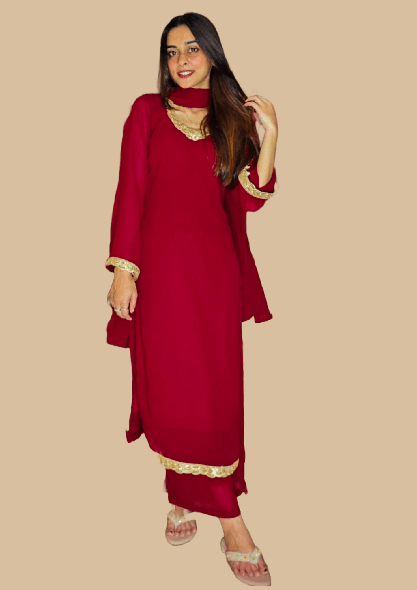 Peethpankh Festive Maroon Kurta Set for Women with Dupatta – Ethnic Wear - kurta set | Buy Online at Peethpankh