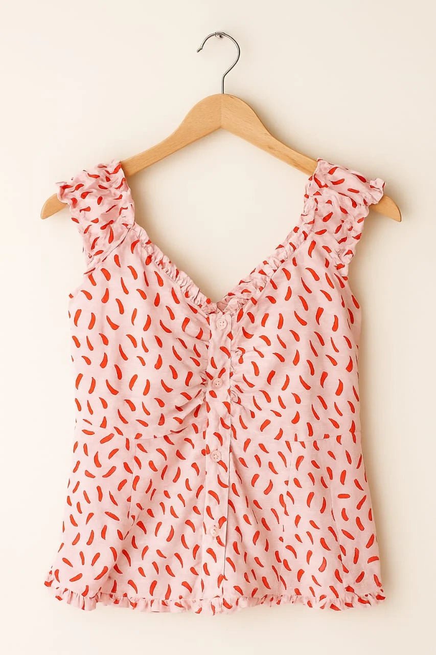 Pink Chili Ruffle shirt-shirt | Buy Online at Peethpankh